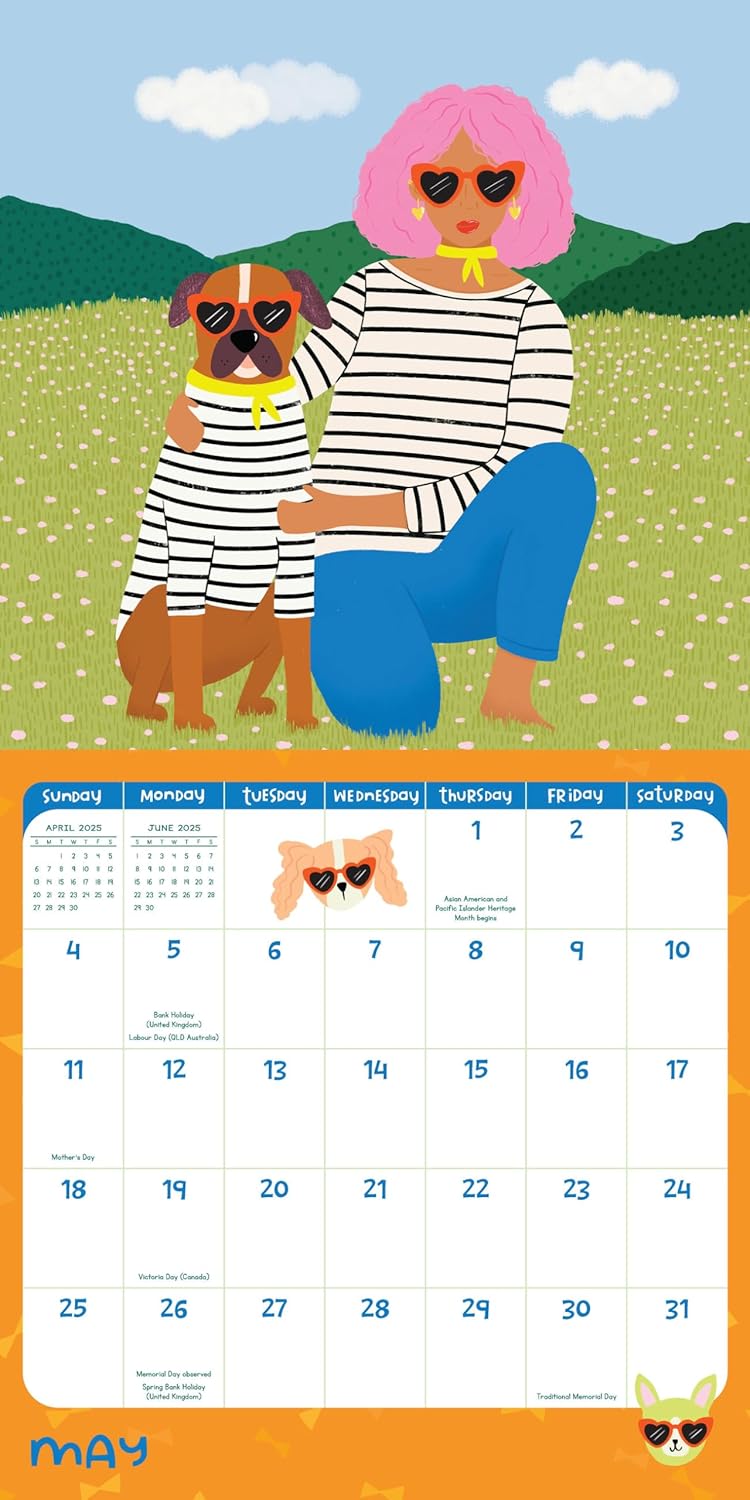 Dog Mom Wall Calendar 2025