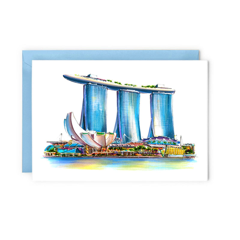Watercolor Singapore Greeting Card MBS