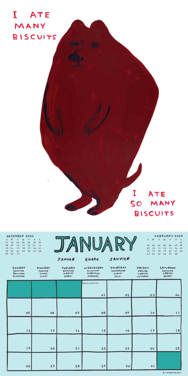 (Pre-order) David Shrigley 2025 Wall Calendar