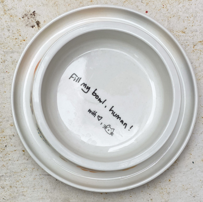 Bamboo Pet bowl Neko Kao (Cat Face)