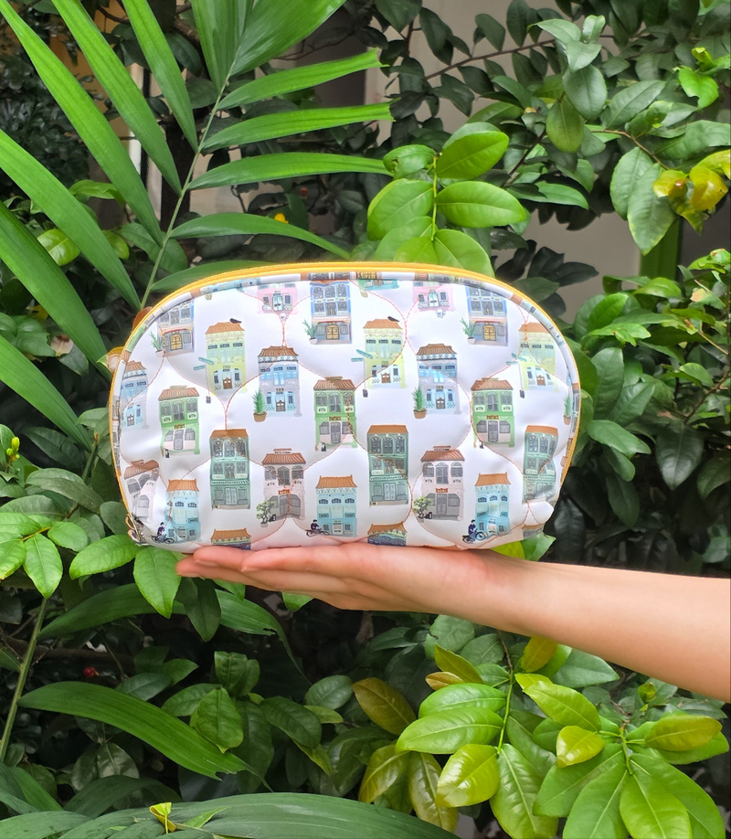 Peranakan Shophouse Quilted Make Up Pouch