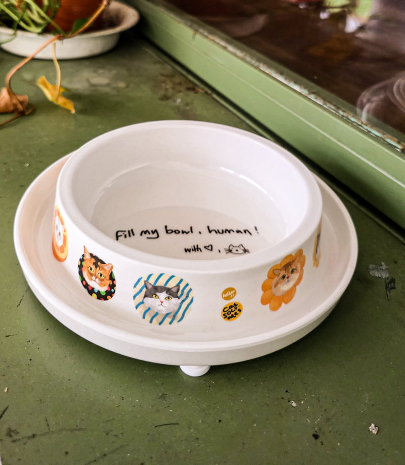 Bamboo Pet bowl Neko Kao (Cat Face)