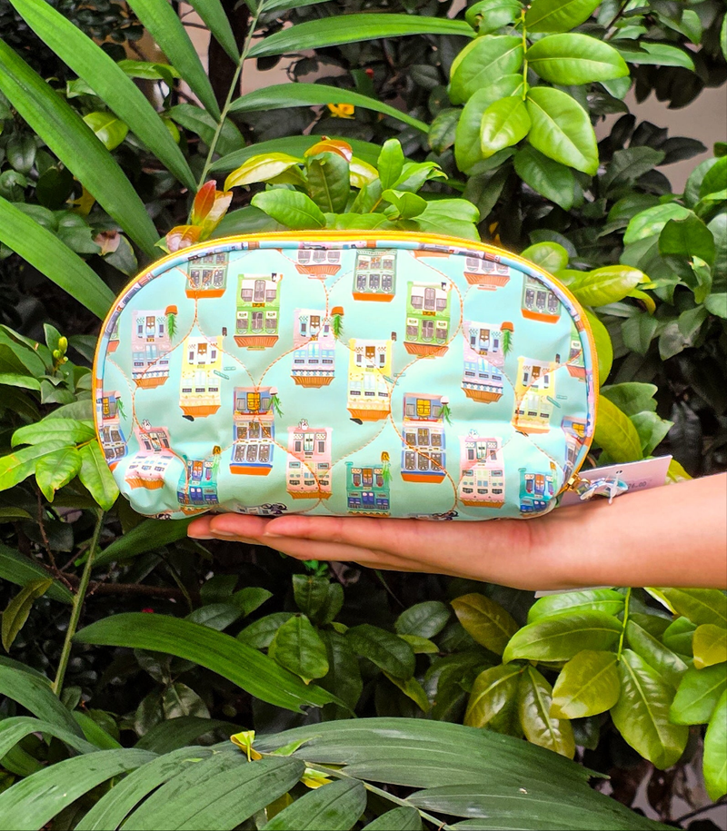 Peranakan Shophouse Quilted Make Up Pouch
