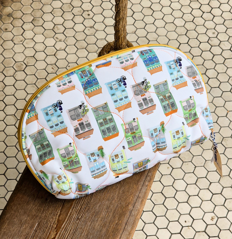 Peranakan Shophouse Quilted Make Up Pouch