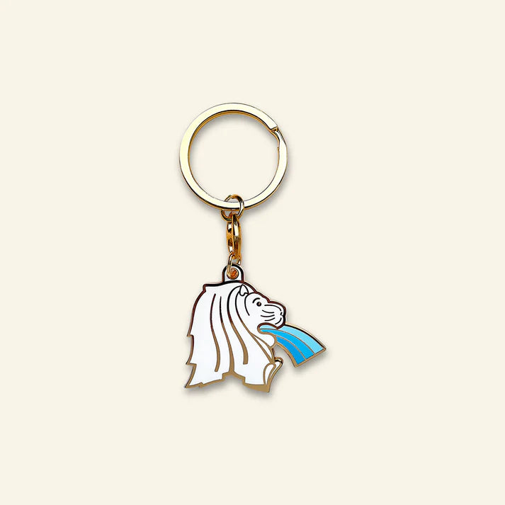 Merlion Water Spout Keychain