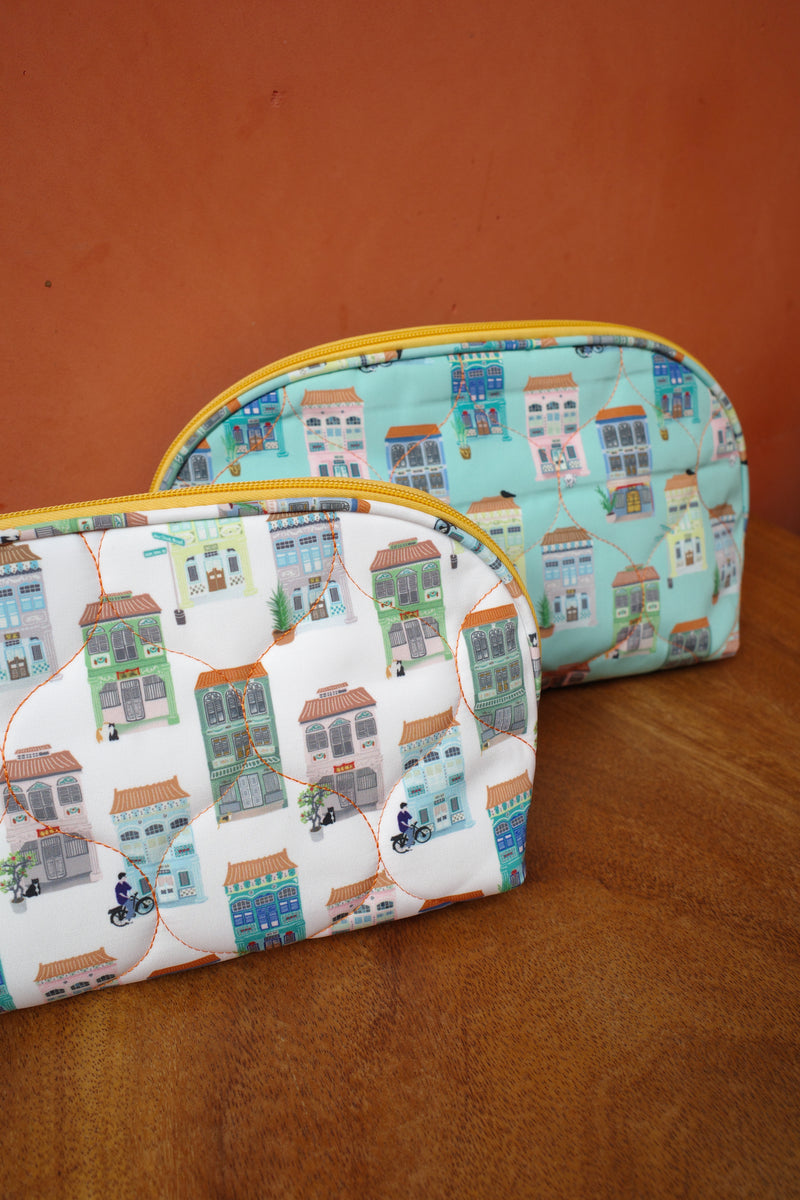 Peranakan Shophouse Quilted Makeup Pouch