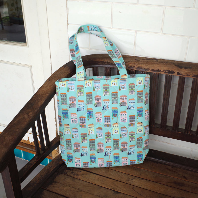 Peranakan Shophouse Quilted Tote Bag