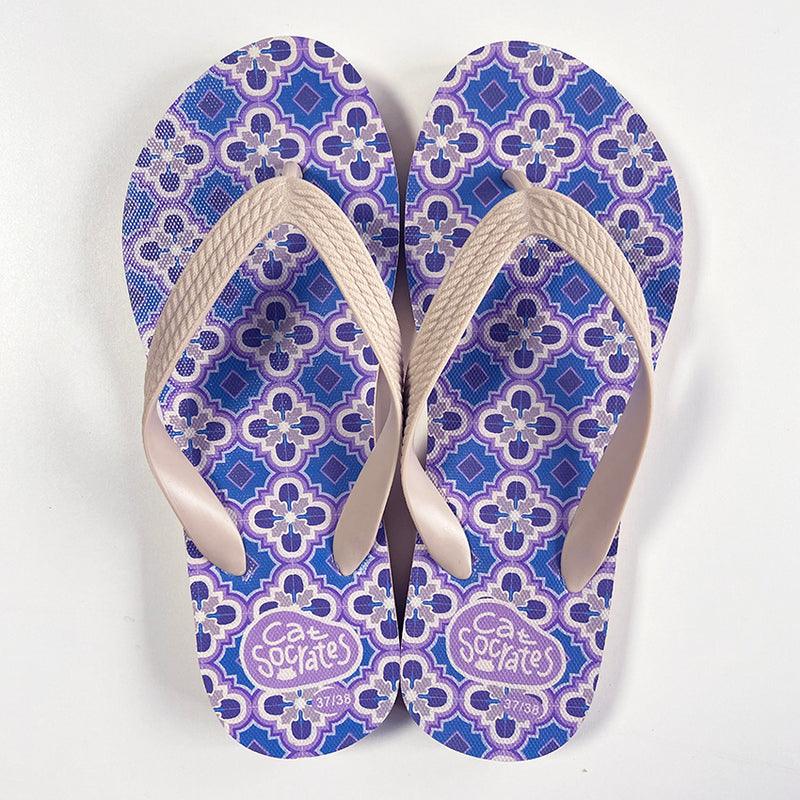 Peranakan Tile Flip-flops Purple tile