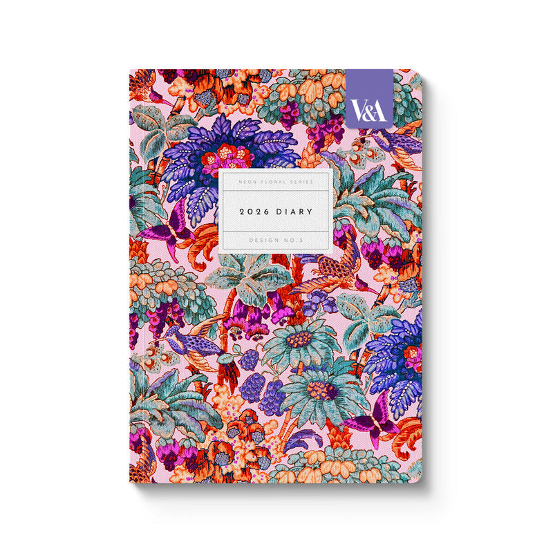 2026 Neon Floral Coral Jungle Premium Paperback Diary