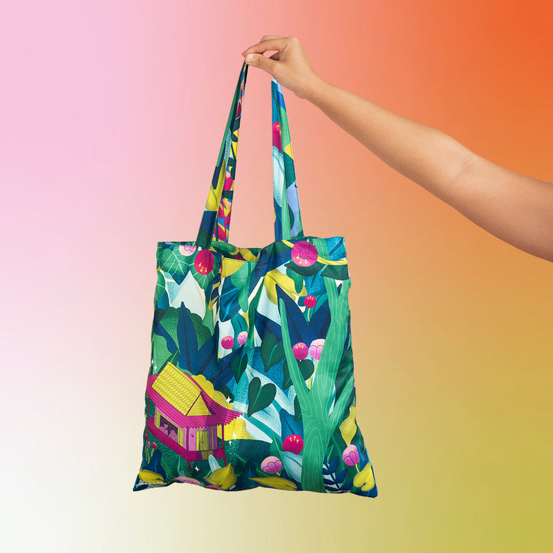 Reversible Tote Bag - Village life