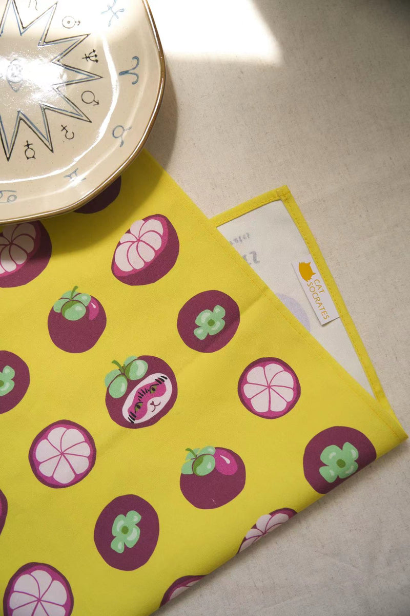 Singapore Fruits Tea Towel - Mangosteen