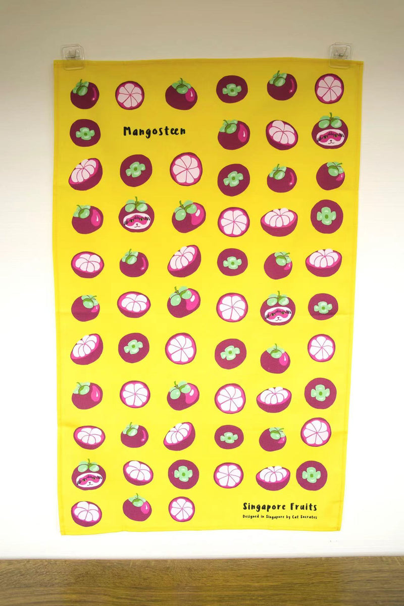 Singapore Fruits Tea Towel - Mangosteen