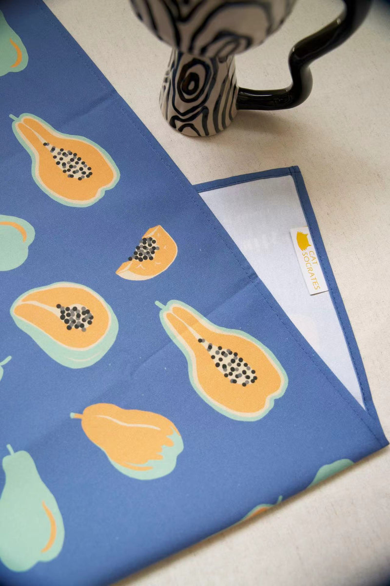 Singapore Fruits Tea Towel - Papaya