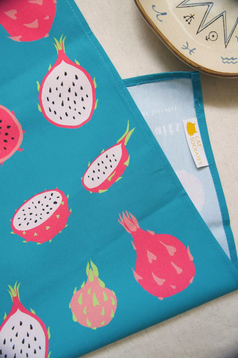 Singapore Fruits Tea Towel - Dragon fruit