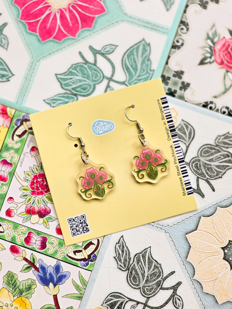 Peranakan Tile Acrylic Earring collection