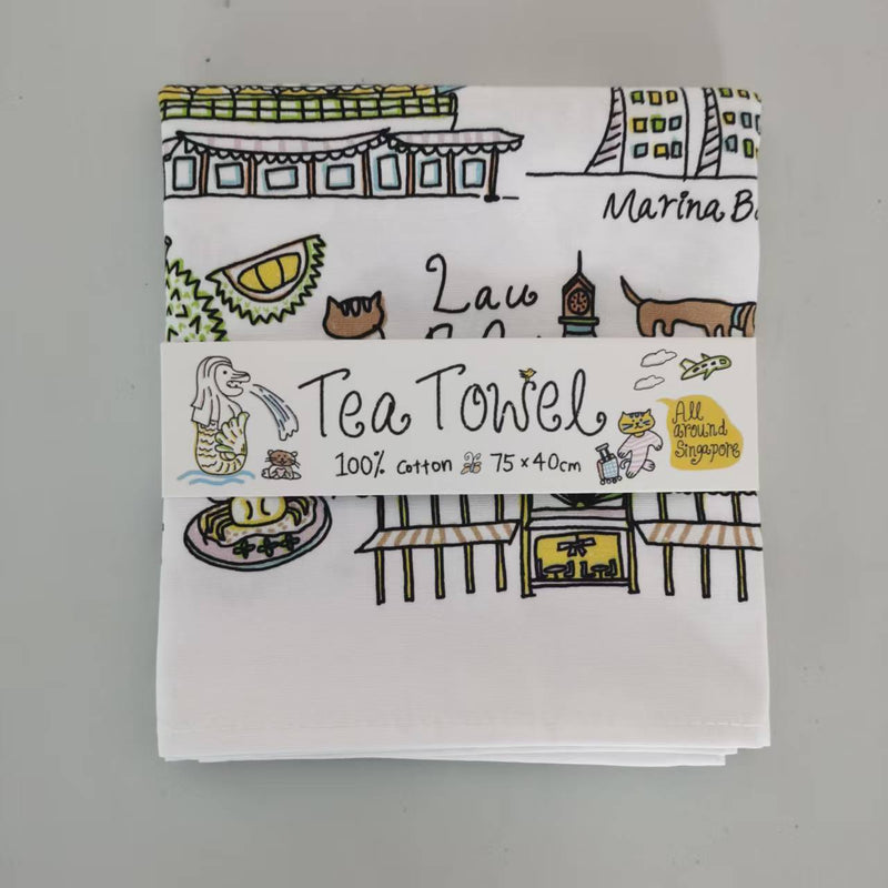 Walk Around Singapore Tea Towel (Pre-order)