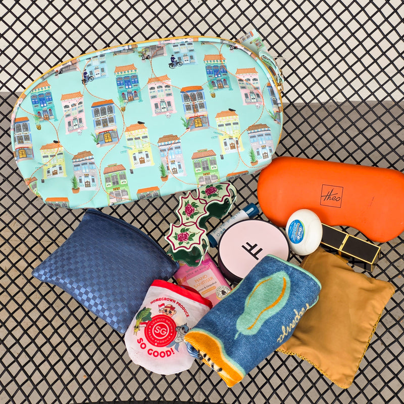Peranakan Shophouse Quilted Make Up Pouch