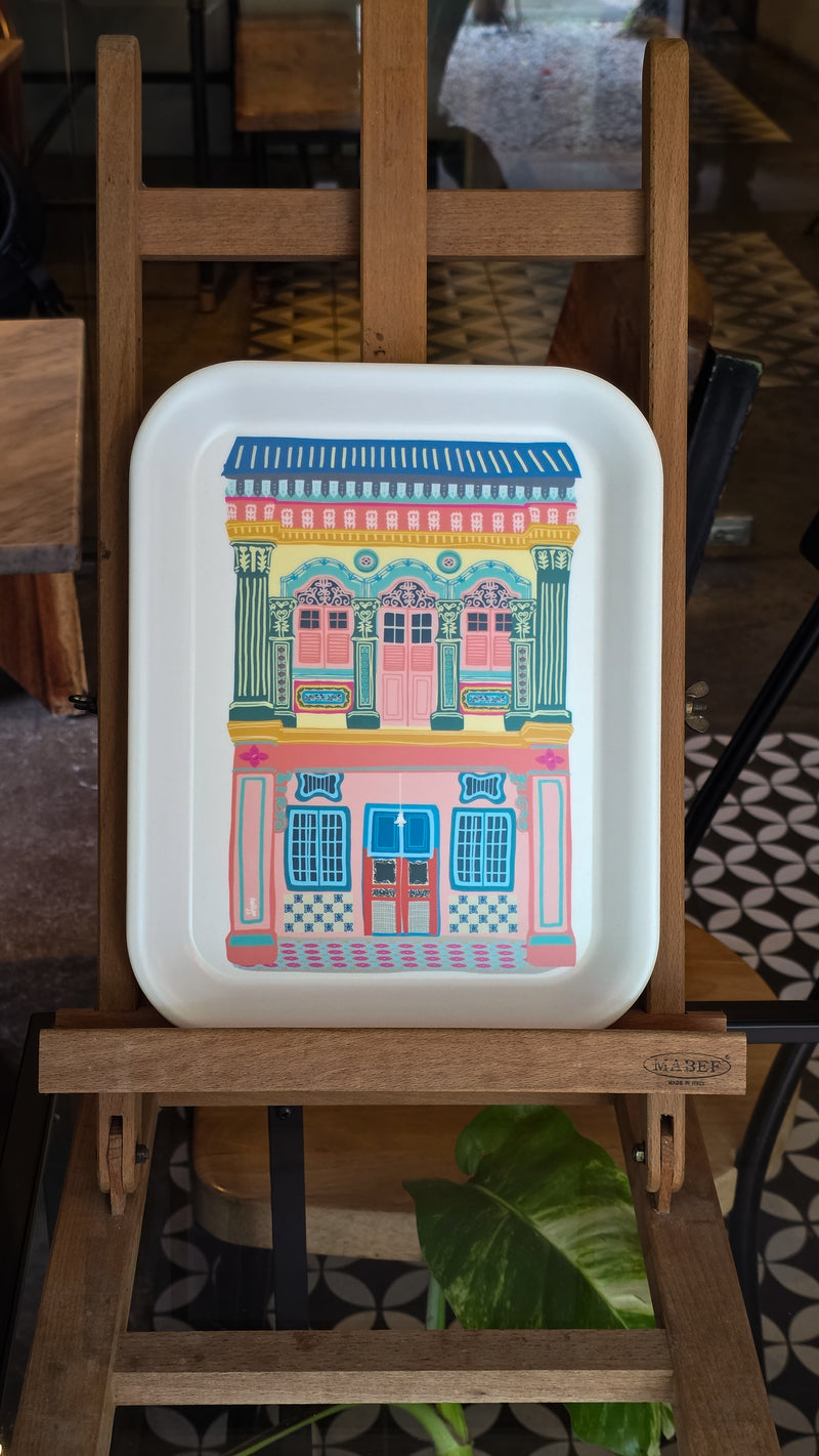 Pop Art color Shophouse Bamboo Tray