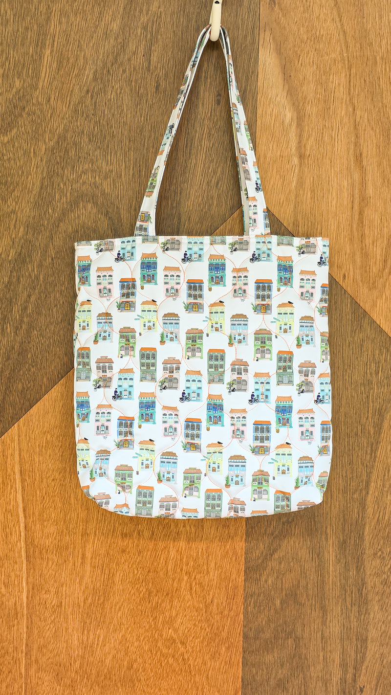 Peranakan Shophouse Quilted Tote Bag