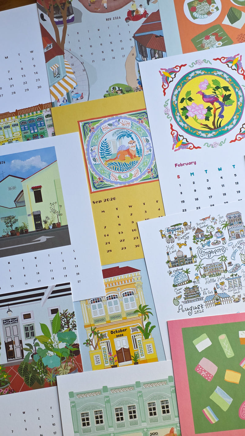 2026 A4 Calendar All About Singapore Nyonya