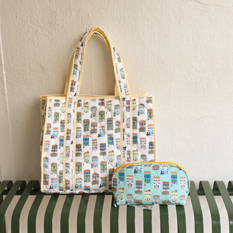 Peranakan Shophouse Quilted Make Up Pouch