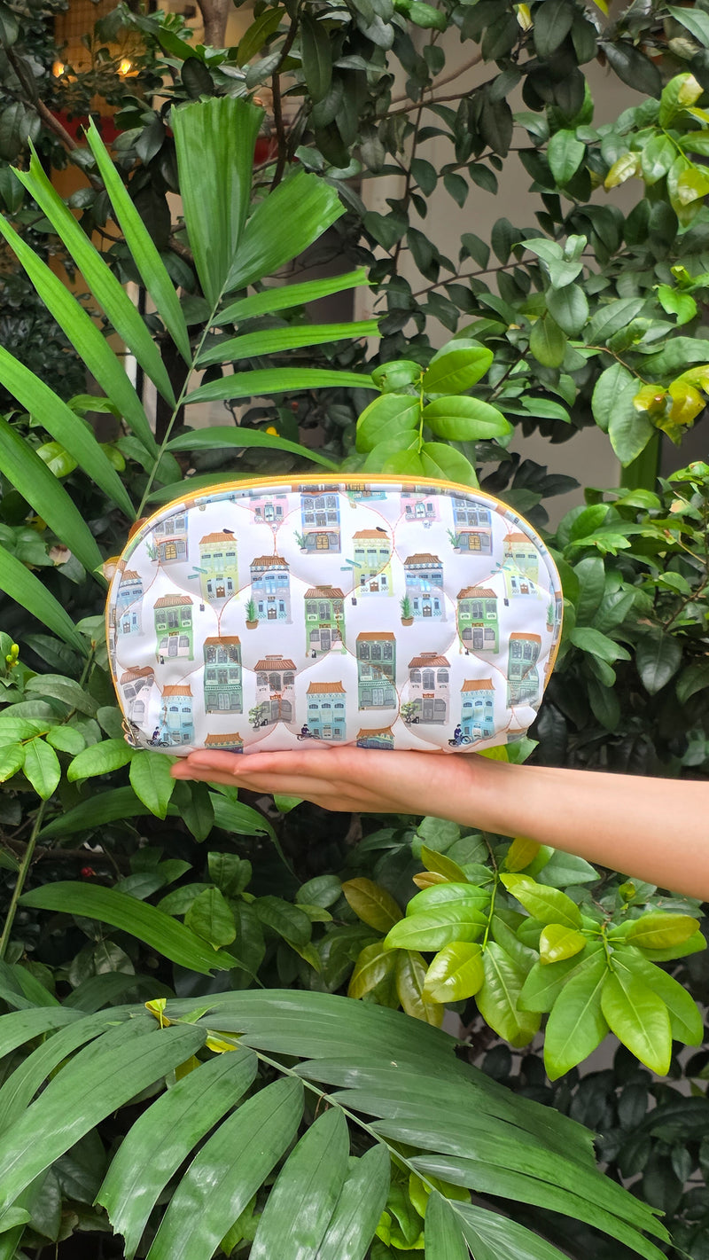 Peranakan Shophouse Quilted Make Up Pouch