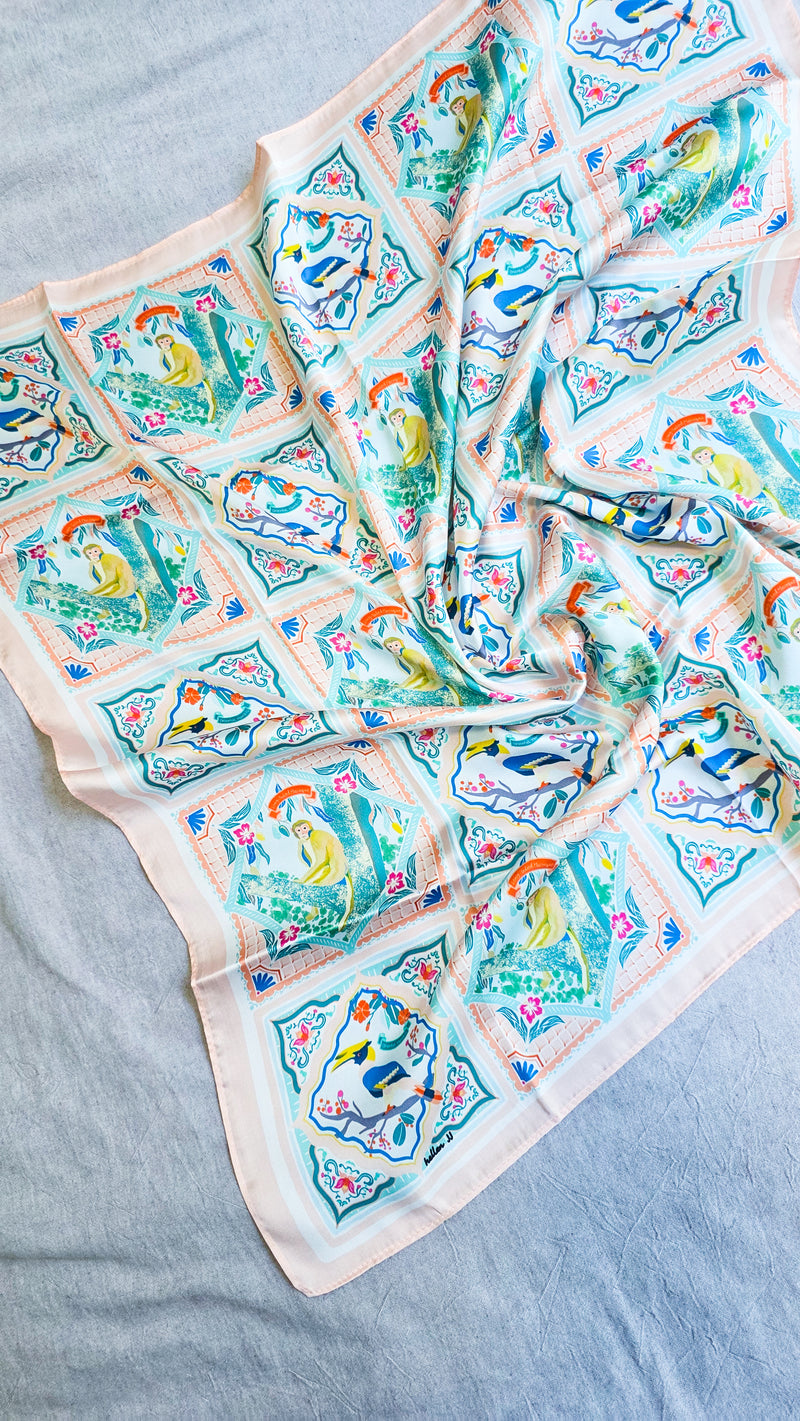 Wildlife in Singapore Scarf - pink
