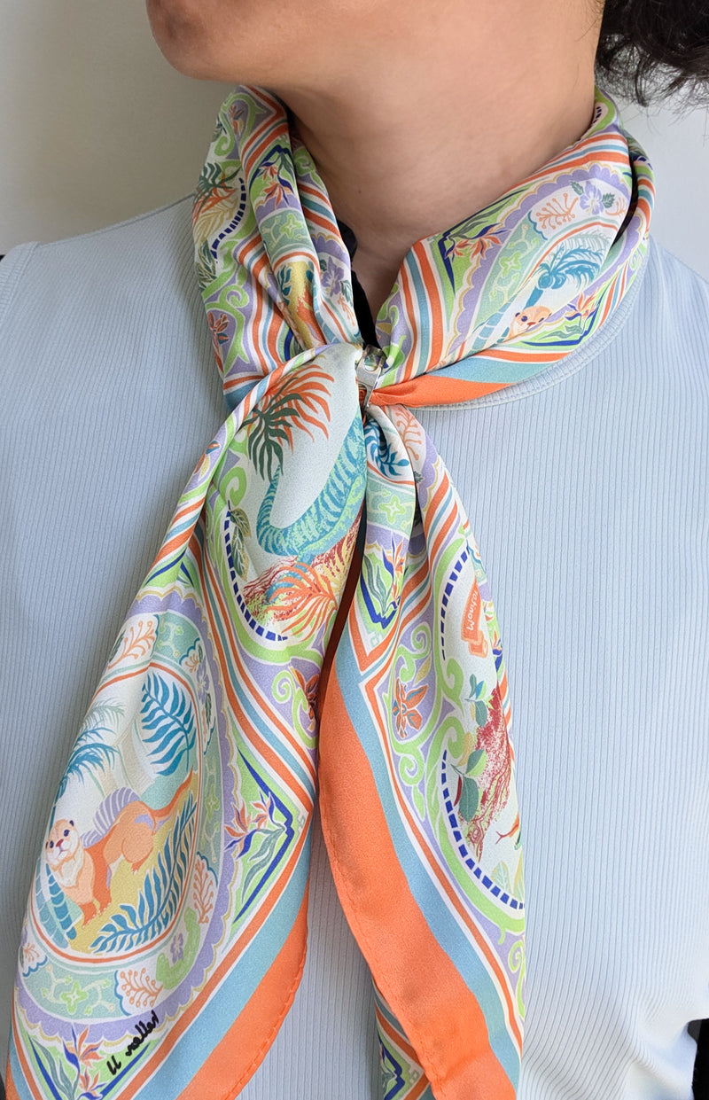 Wildlife in Singapore Scarf - orange