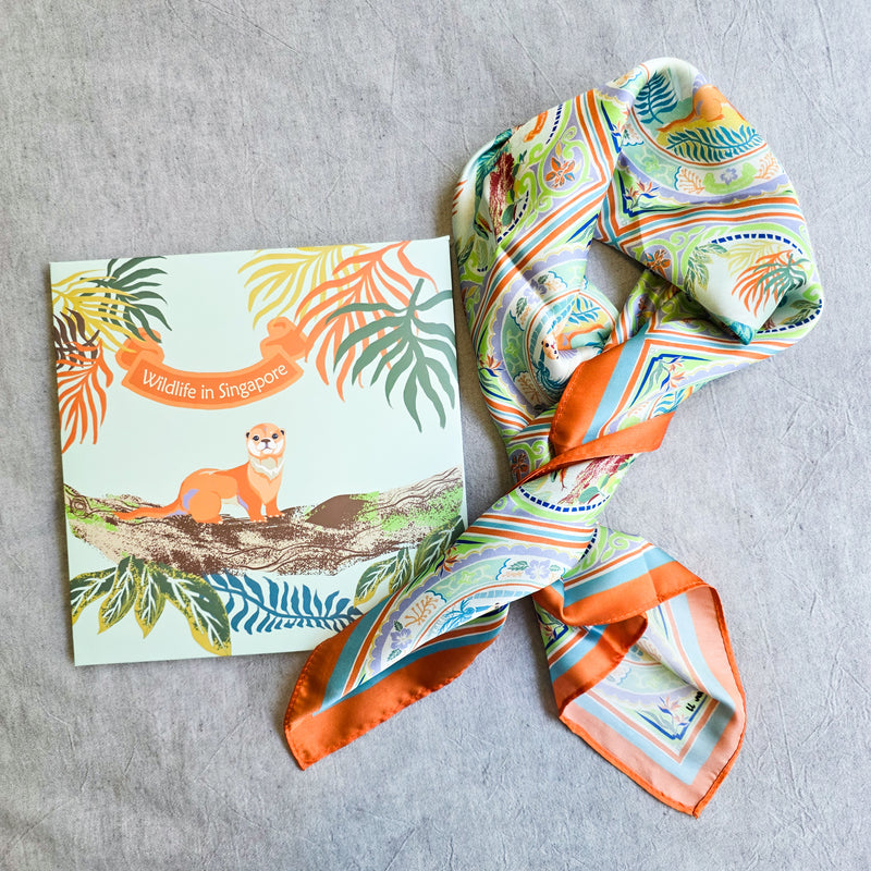 Wildlife in Singapore Scarf - orange