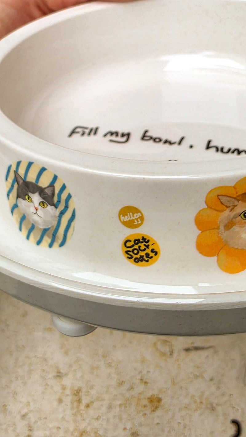 Bamboo Pet bowl Neko Kao (Cat Face)