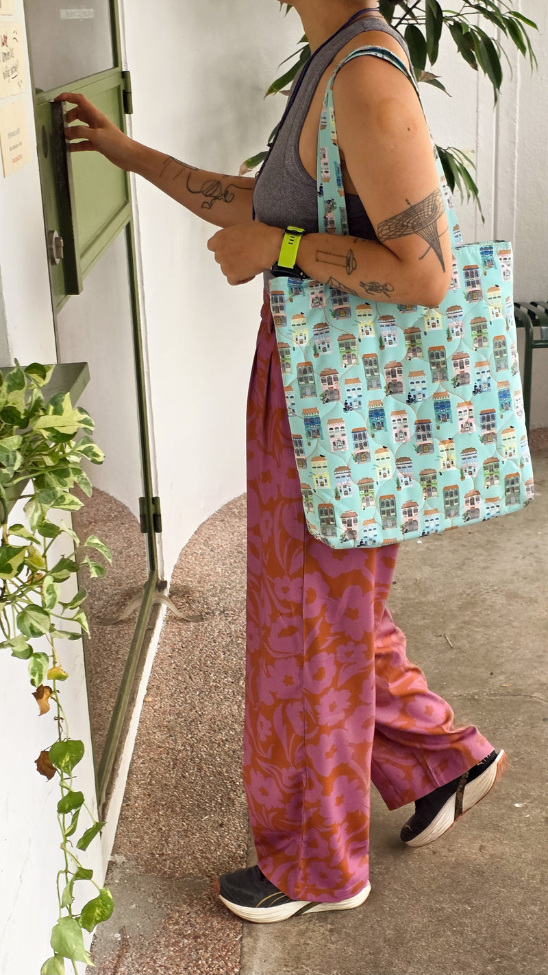 Peranakan Shophouse Quilted Tote Bag