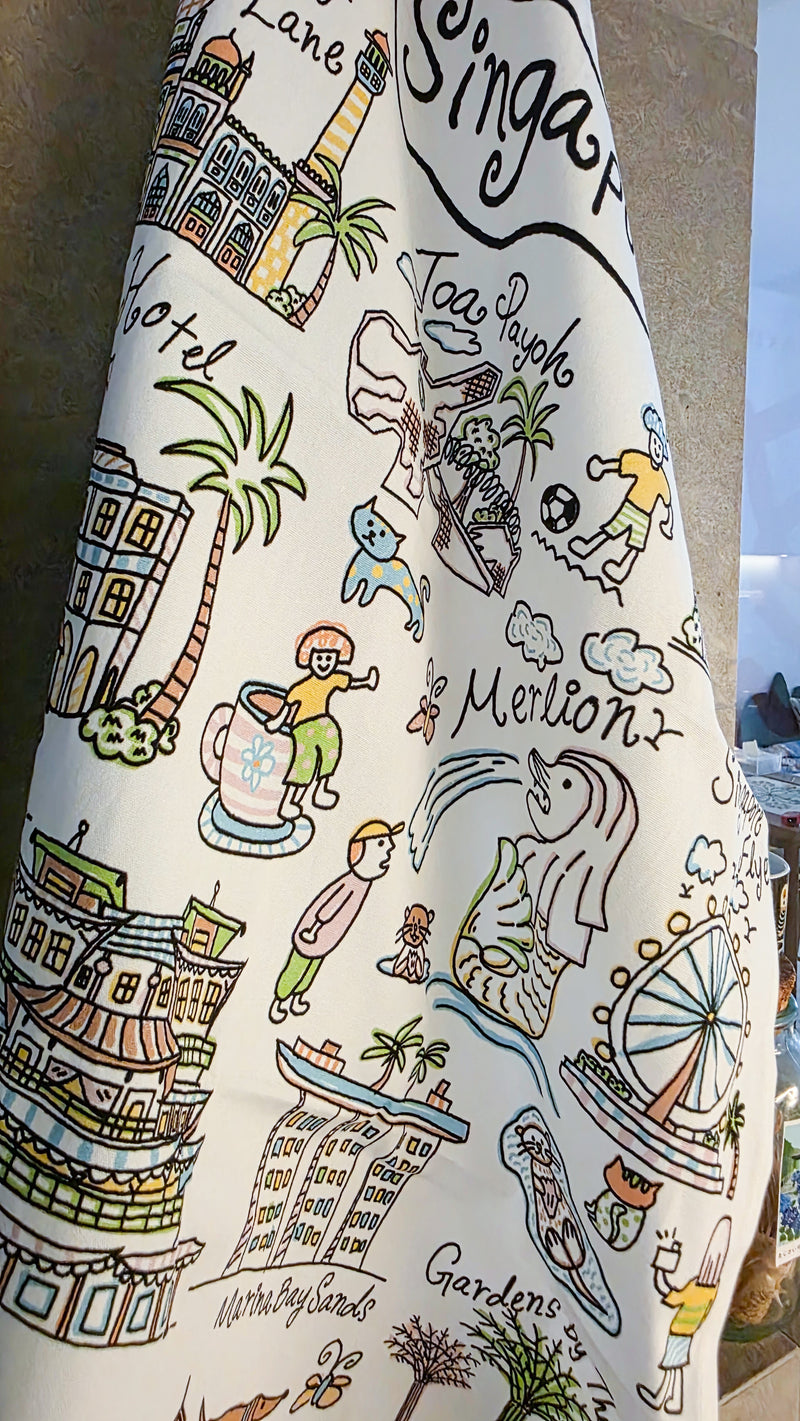 Walk Around Singapore Tea Towel (Pre-order)