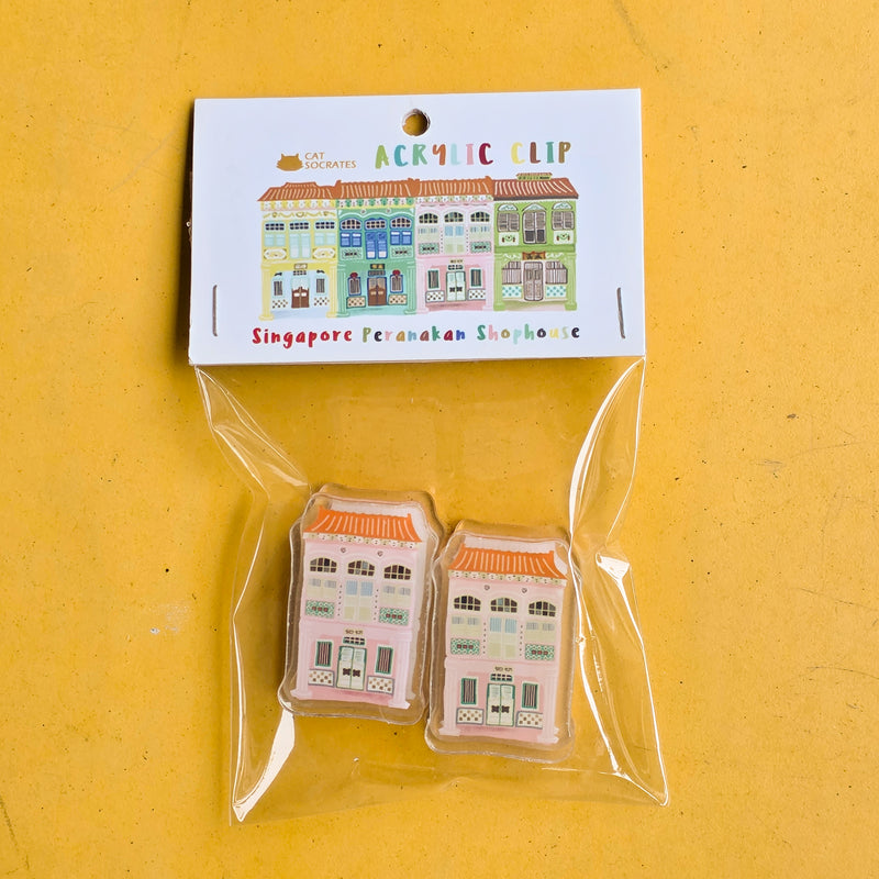 Colorful Shophouse Acrylic Clip set