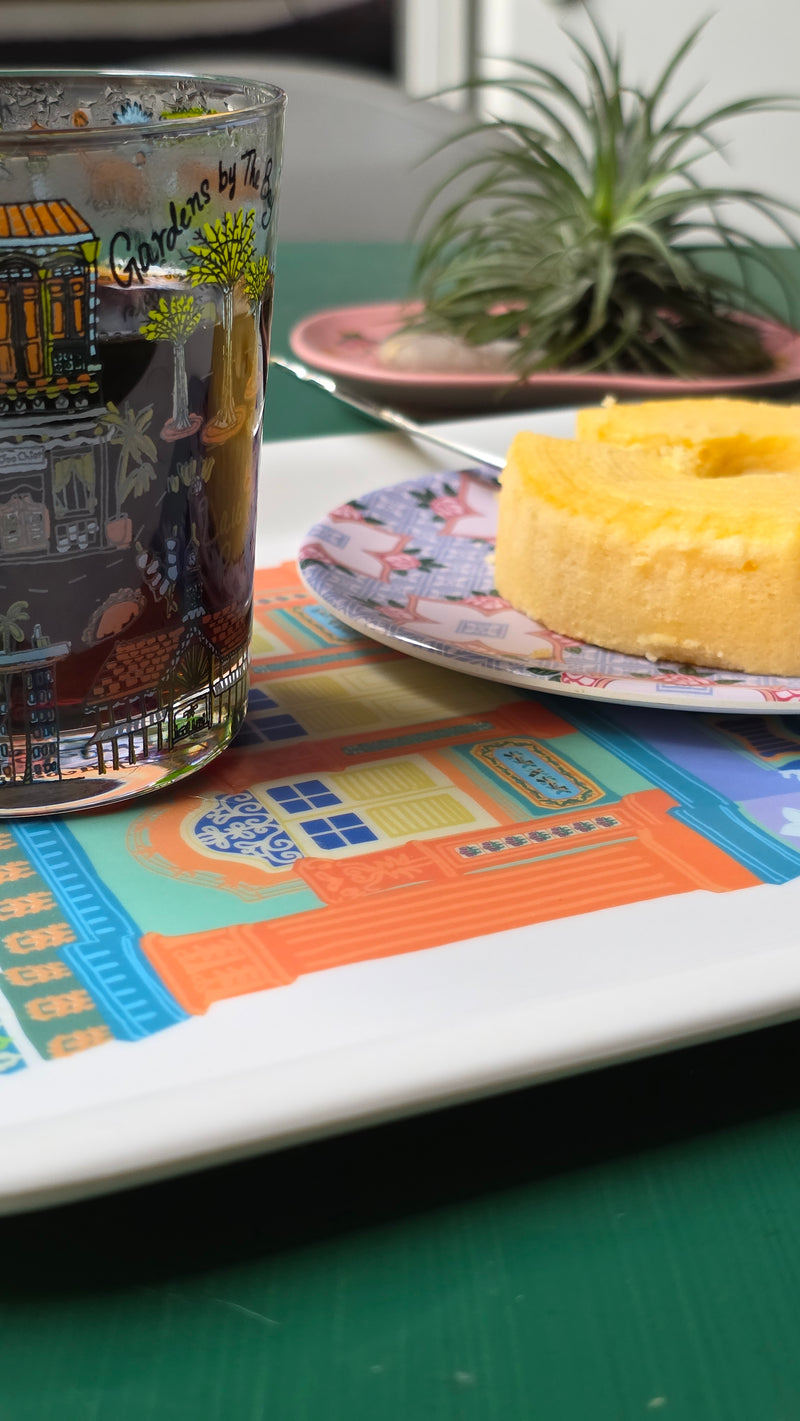 Pop Art color Shophouse Bamboo Tray
