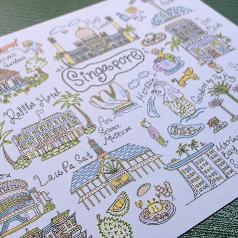 Walk Around Singapore Postcard