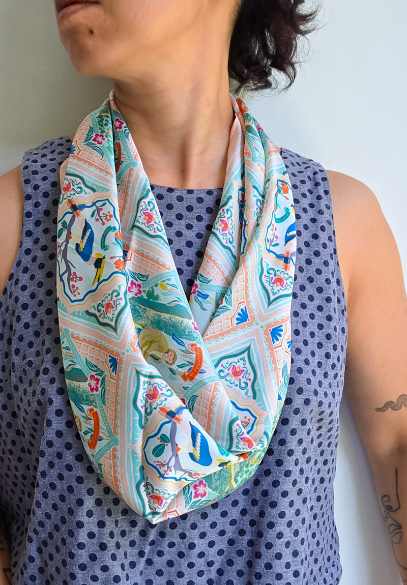 Wildlife in Singapore Scarf - pink