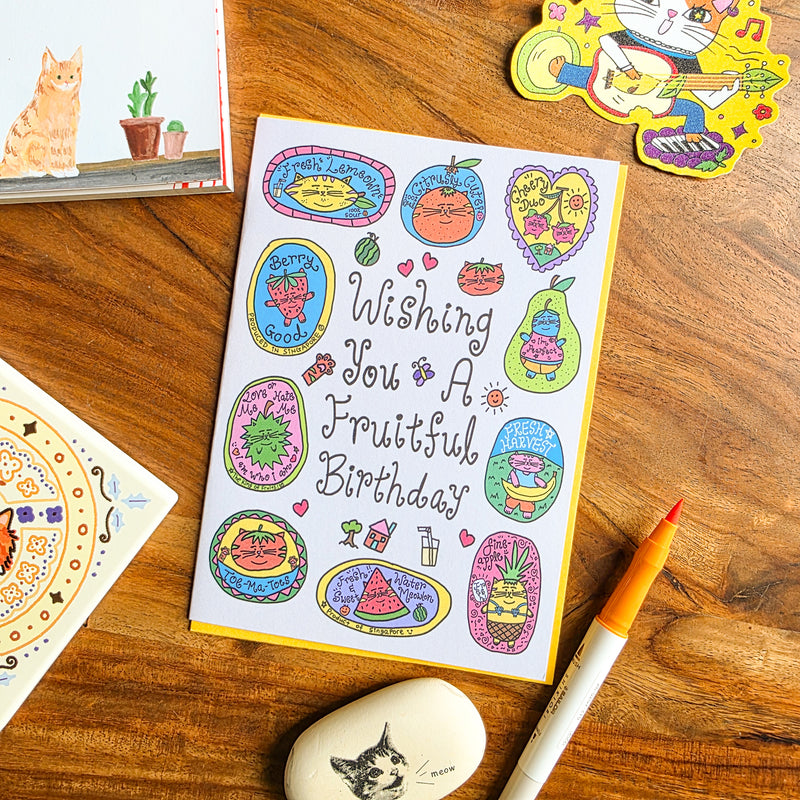 Fruity Cats by cat.jpeg Birthday Card
