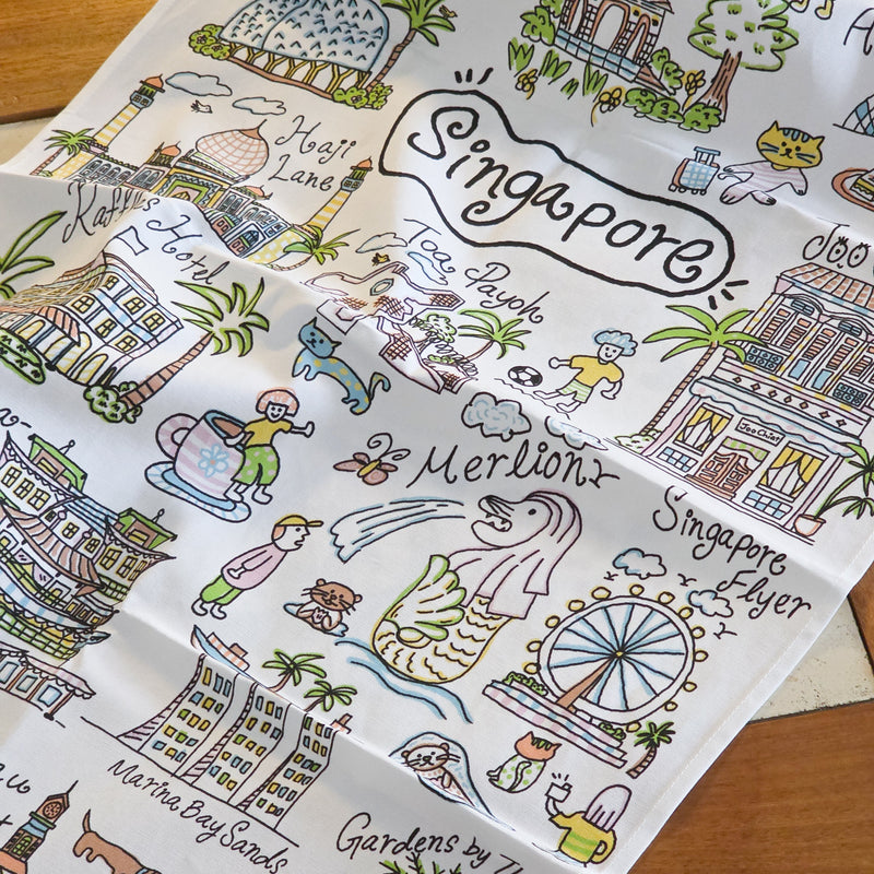 Walk Around Singapore Tea Towel (Pre-order)