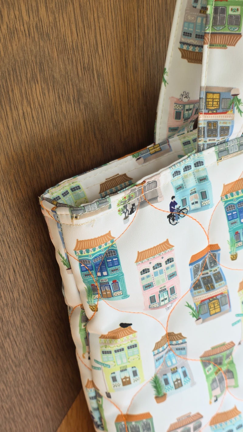 Peranakan Shophouse Quilted Tote Bag
