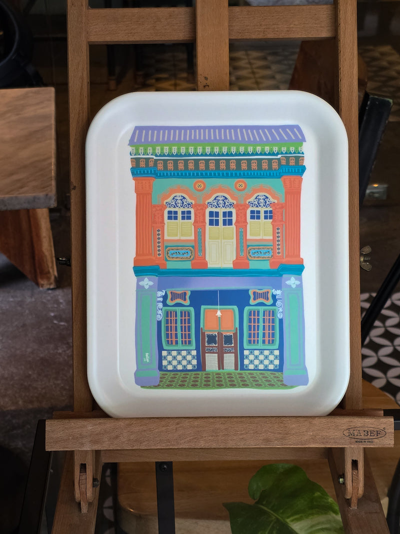 Pop Art color Shophouse Bamboo Tray