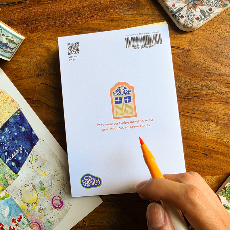 Pop Art Shophouse Birthday Card