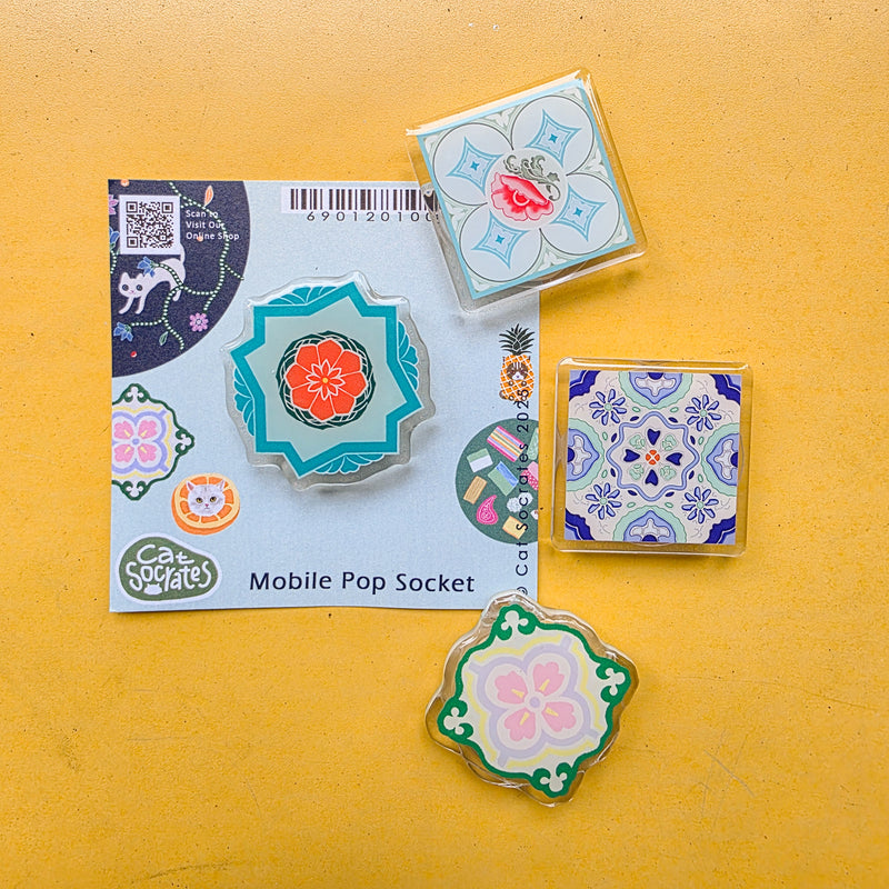 Peranakan Tile Mobile Pop socket