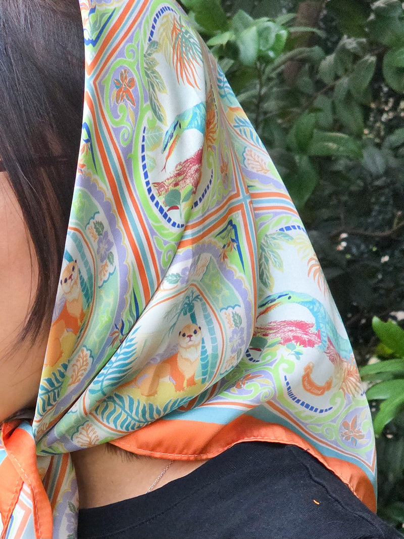Wildlife in Singapore Scarf - orange