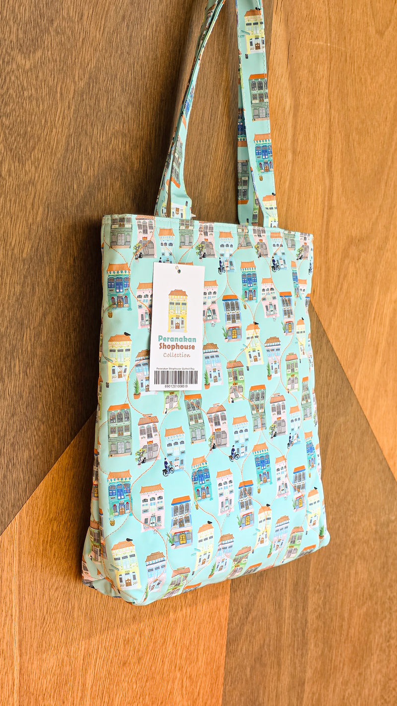 Peranakan Shophouse Quilted Tote Bag