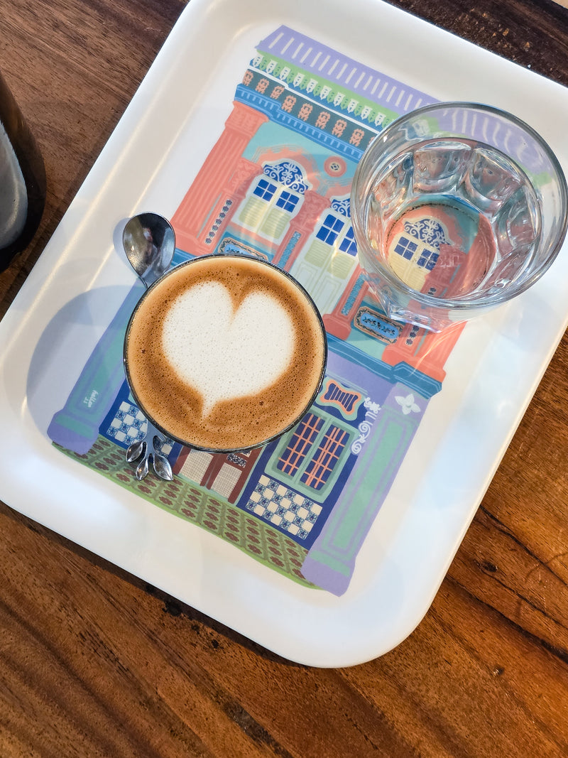 Pop Art color Shophouse Bamboo Tray