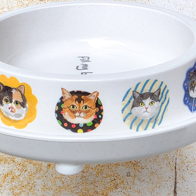 Bamboo Pet bowl Neko Kao (Cat Face)