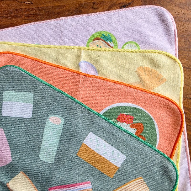 The Colors of Singapore Food Towel Handkerchief