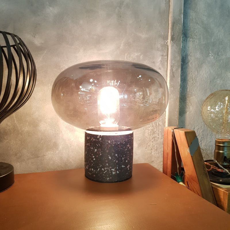 Terrazzo Base Glass Dome Table Lamp