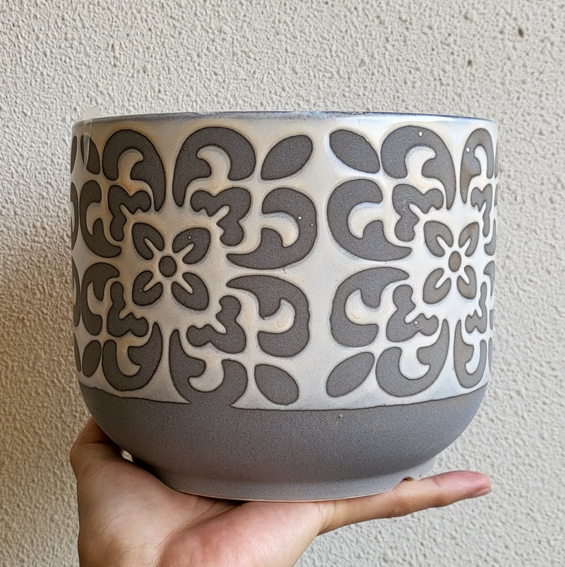 Ceramic Dahlia Tile Pattern Pot