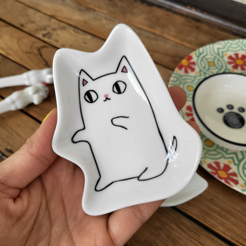 Multi use ceramic mini kitty dish